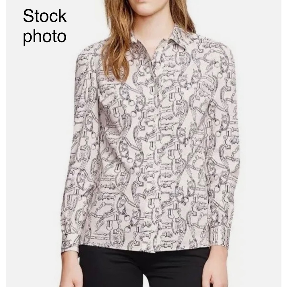 BNWOT TORY BURCH NAUTICAL PRINT SILK BLOUSE